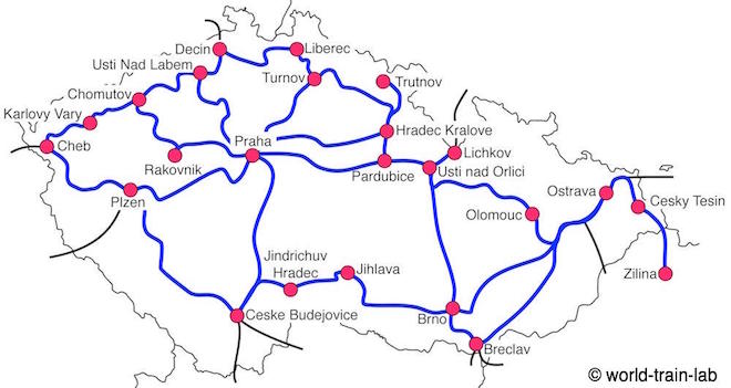チェコ国鉄 路線図