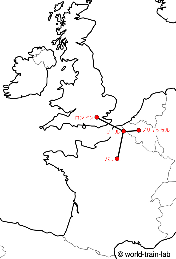 EUROSTAR 運行路線図