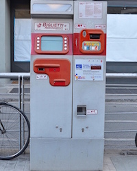 フィレンツェ交通局の券売機