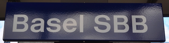 バーセルSBB駅の駅名標