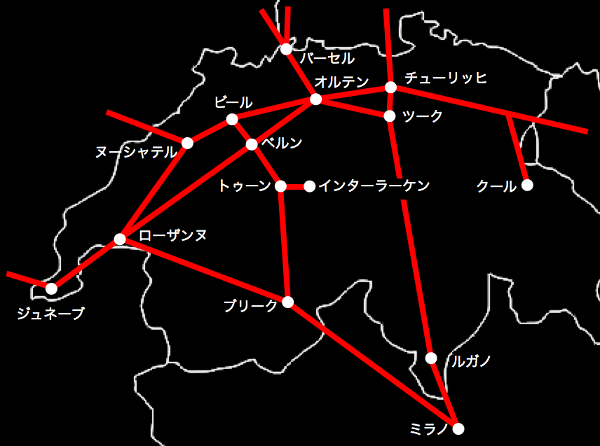 スイス国鉄 路線図