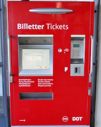 デンマーク国鉄の券売機使用方法