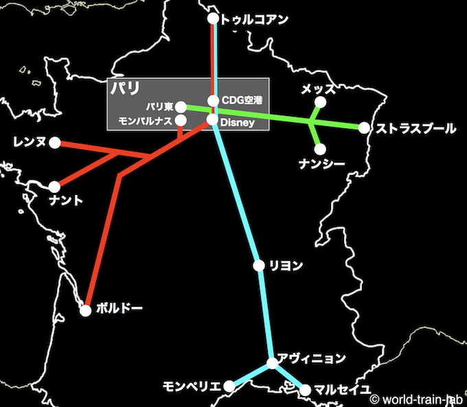 OUIGO 運行路線図