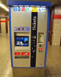 ミュンヘン交通局の券売機