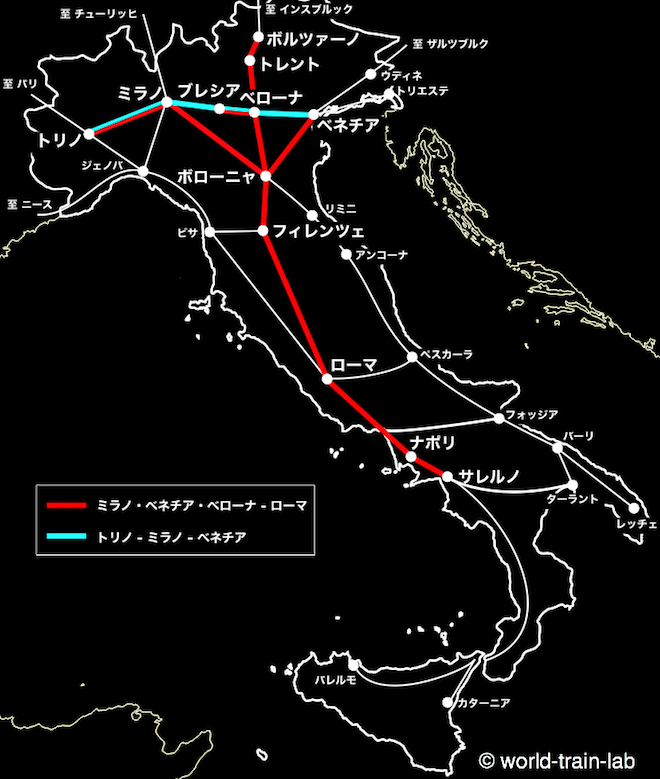 Italo 路線図