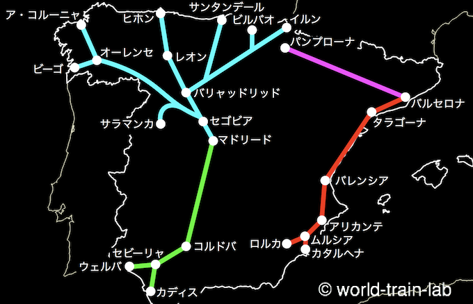 Alvia 運行路線図
