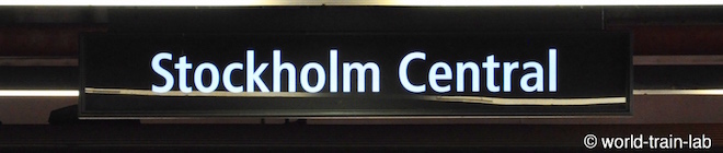 ストックホルム中央駅 駅名標